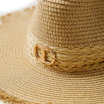 Twinset Kids Cappello Effetto Paglia Sfrangiato con Logo per Bambine (dettaglio)