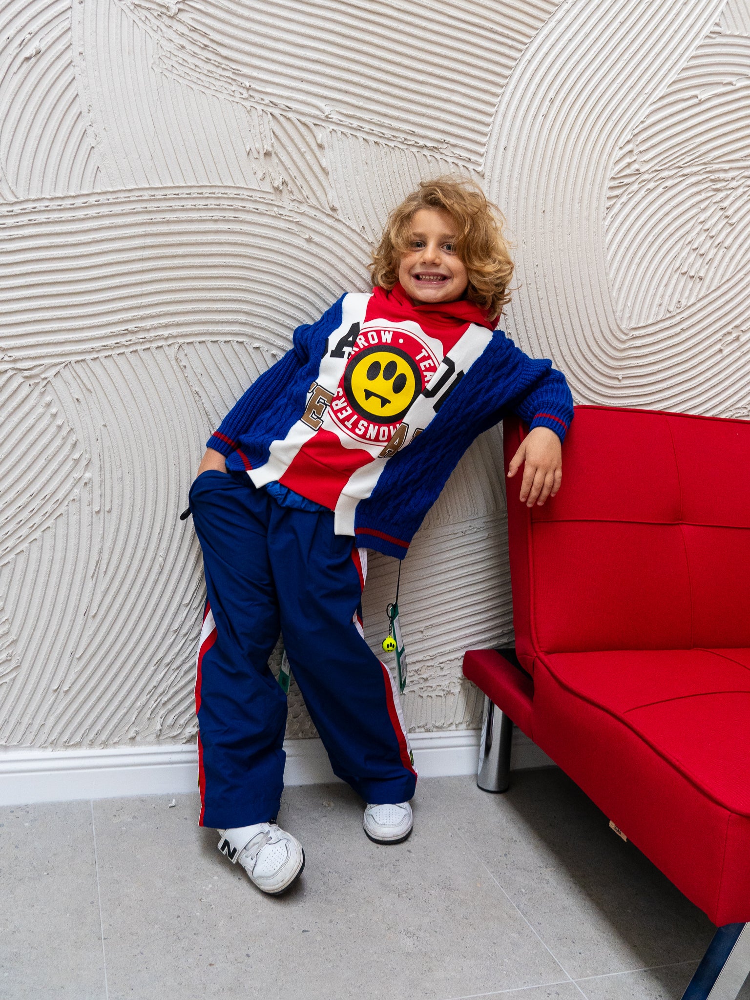 Barrow Kids Pantaloni Blu con Logo per Bambini