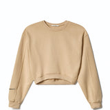 Hinnominate Kids Felpa Crop Girocollo Nocciola per Bambine