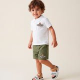 Moschino Kids Polo Bianco con Logo Teddy Bear per Neonati