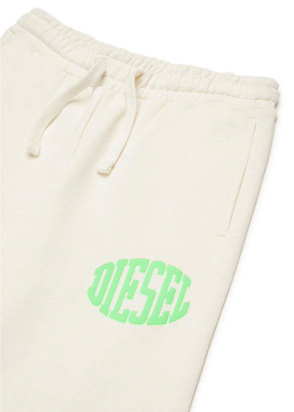 Diesel Kids Bermuda Panna con Logo Puffy Print per Bambine