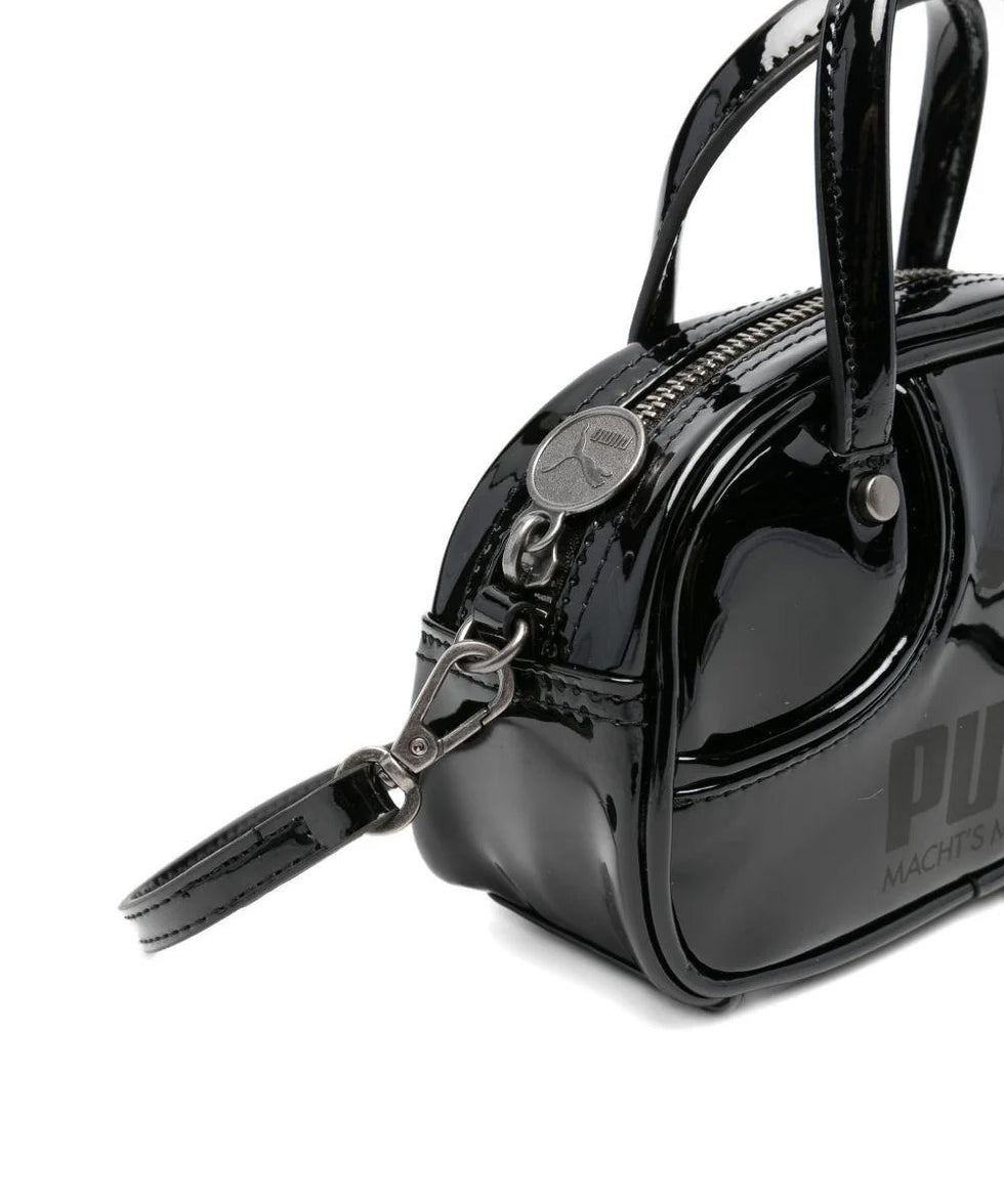 Puma Kids Borsa 1976 Nero Lucido con Logo per Bambine