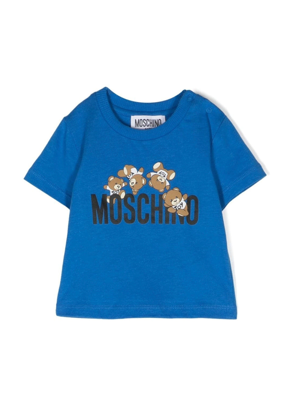 Moschino Kids T-Shirt Neonato Blu con Logo