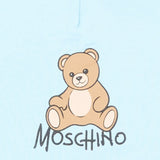 Moschino Kids Cappello Azzurro con Stampa Teddy per Neonati