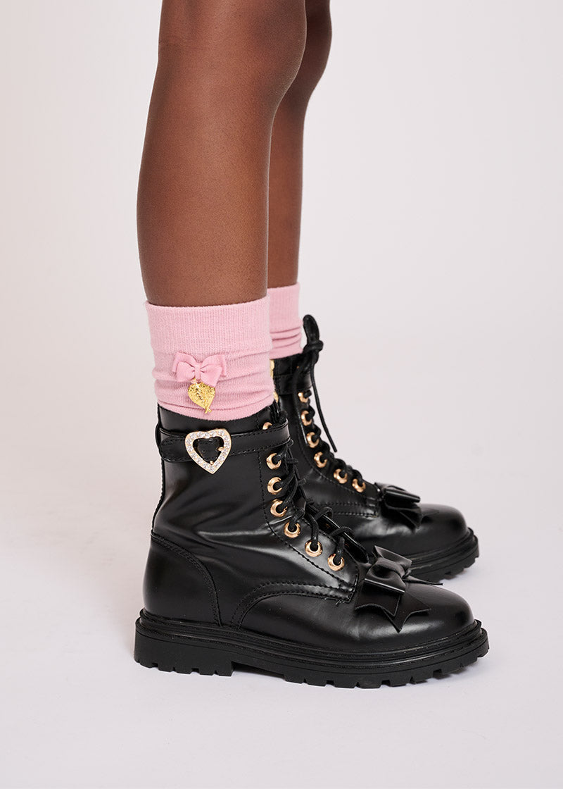 Angel's Face Pink Bow Sock for Girls