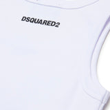 Dsquared2 Kids Canotta Bianca a Costine per Bambini