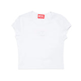 Diesel Kids T-Shirt Bianca con Logo Oval D per Bambine