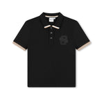 Boss Kids Polo Nera con Ricamo B per Bambini