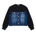 Dsquared2 Kids Felpa con Busto Denim per Bambini