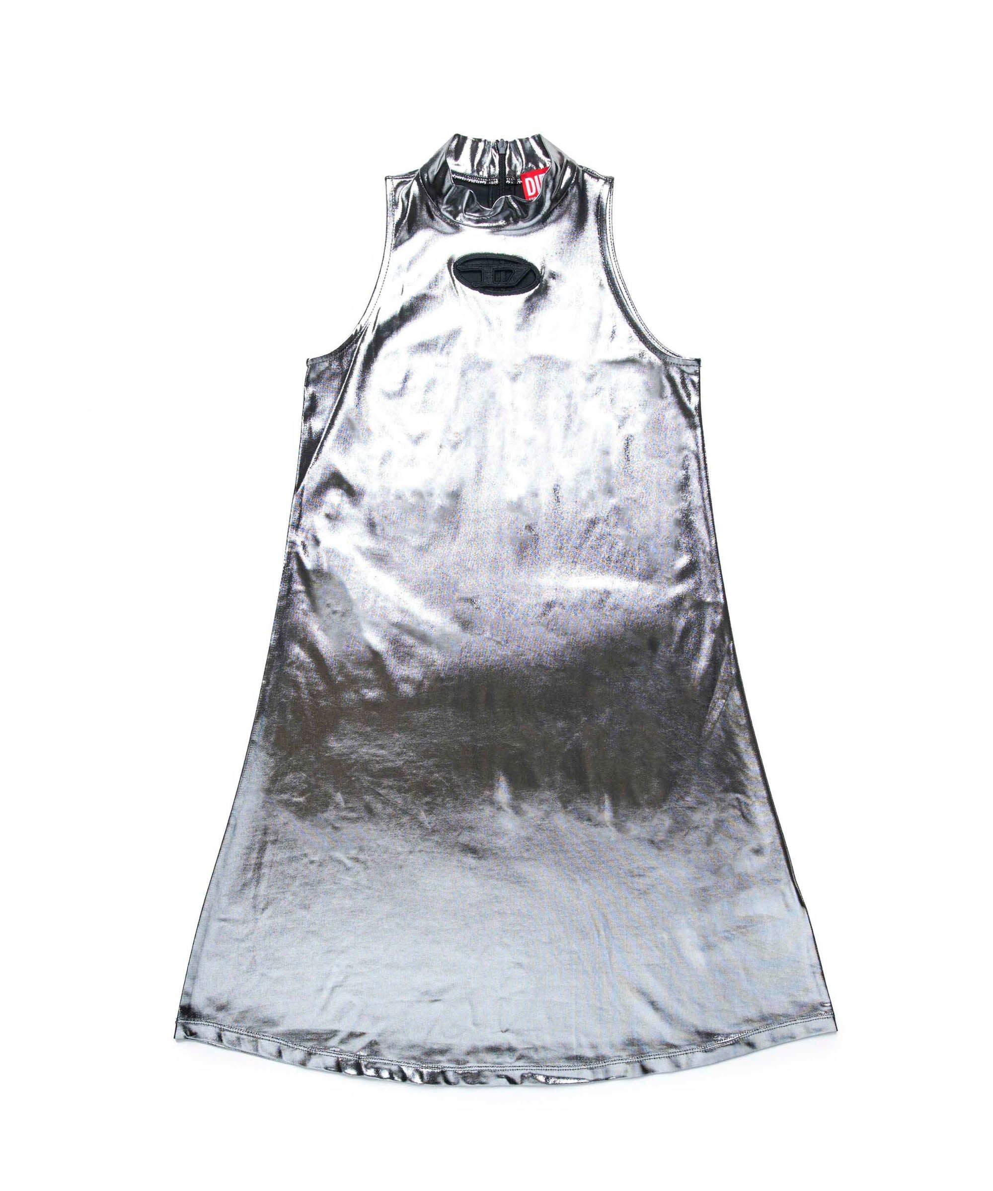 Diesel Kids Abito Argento Metallizzato con Oval D per Bambine