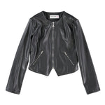 Patrizia Pepe Giubbino di Pelle Nero per Bambine