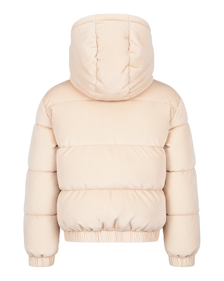 SUNS Kids Piumino Beige con Cappuccio per Bambine