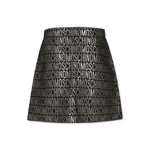 Moschino Kids Gonna Oro Netallizzata con Logo Jacquard per Bambine (retro)