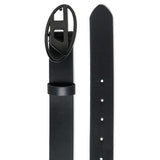 Diesel Kids Cintura Nero con Logo Oval-D Nero Unisex