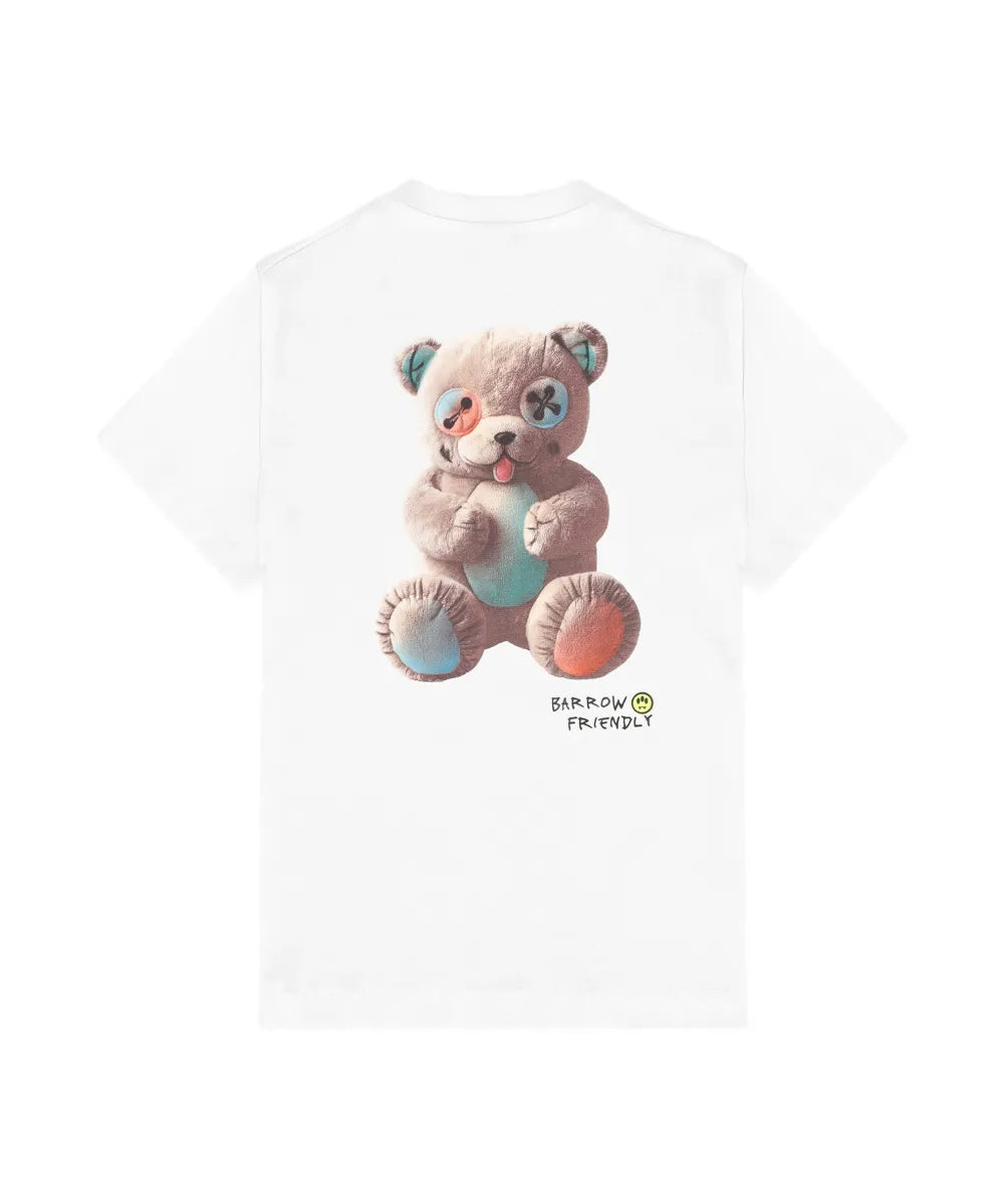 Barrow Kids T-Shirt Off-White con Stampa Teddy Unisex