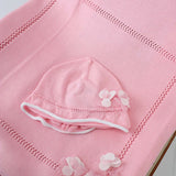 Le Coconne Cappellino Rosa con Fiori per Neonate