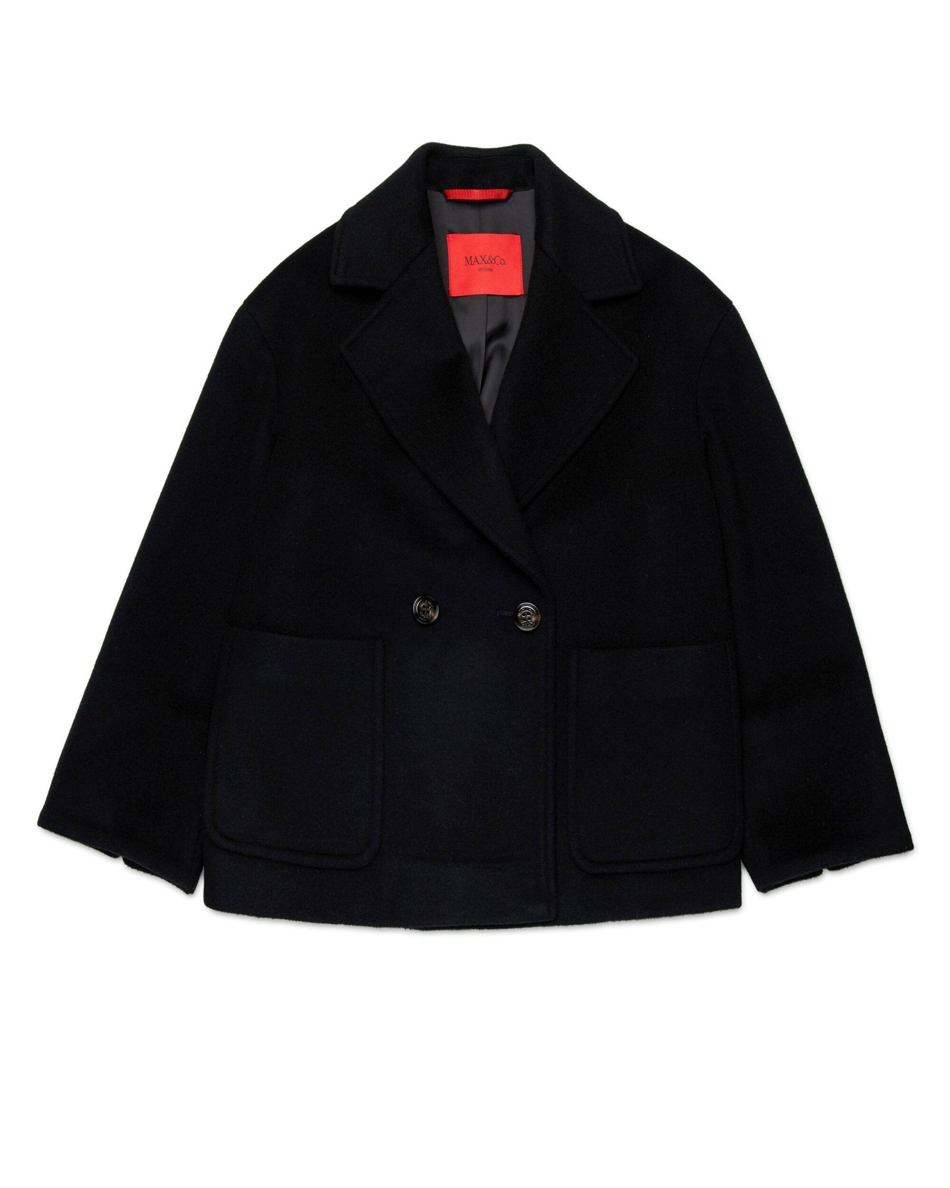 Max & Co Kids Capotto Caban Doppiopetto Nero per Bambine