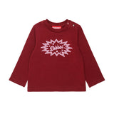 Diesel Kids T-Shirt Bordeaux con Stampa Rosa per Neonate
