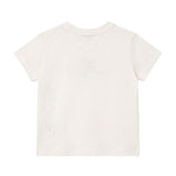 Elisabetta Franchi La Mia Bambina T-Shirt Avorio con Logo Nero e Oro per Neonate