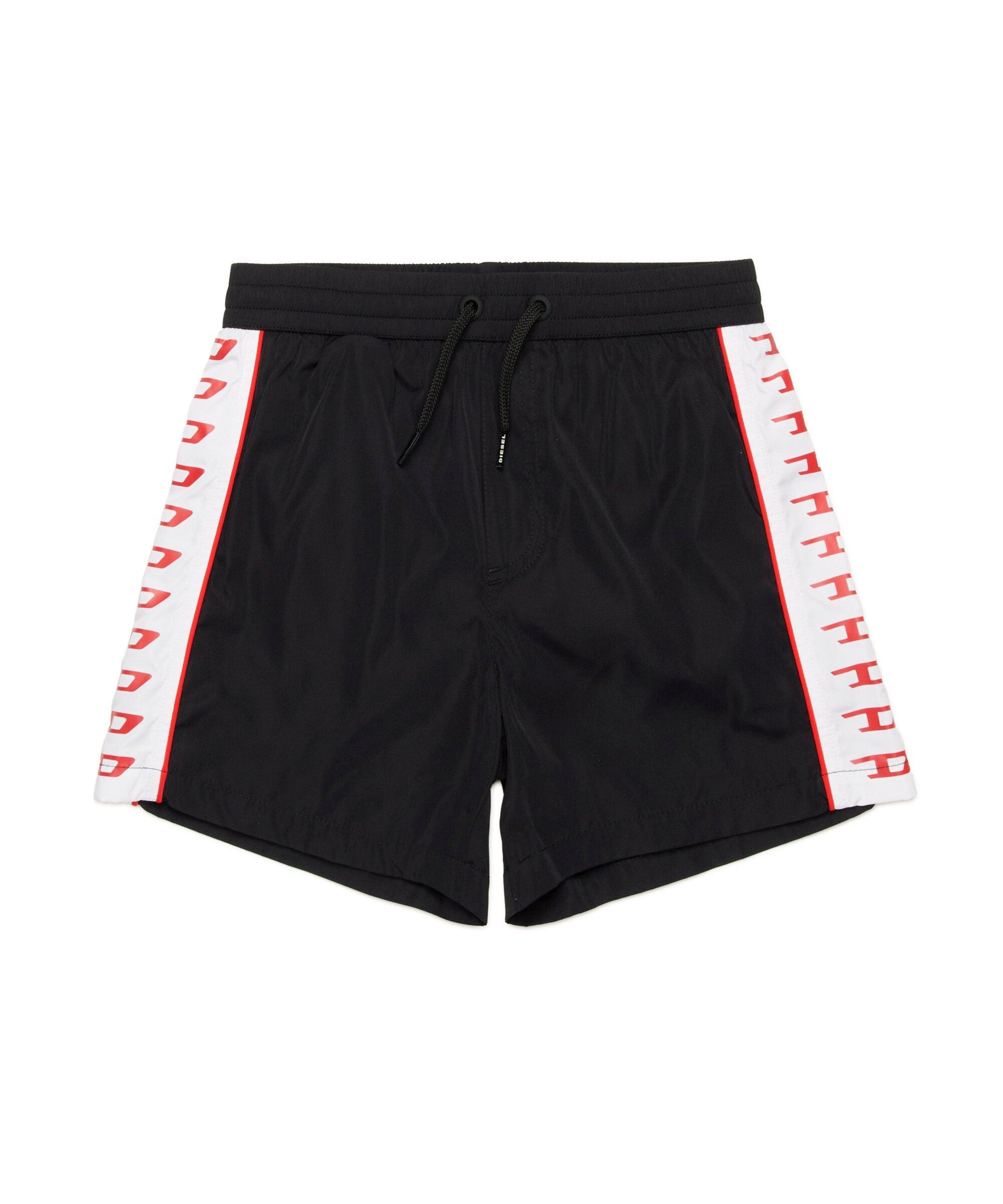 Diesel Kids Costume Boxer Nero con Banda Logata per Bambini