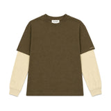 Yes London Kids T-Shirt Doppia Manica Safari e Panna per Bambini