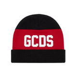 Gcds Kids Cappello Nero e Rosso con Logo Unisex