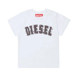Diesel Kids T-Shirt Bianco con Logo per Neonati