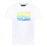 Dsquared2 Kids T-shirt Bianca con Logo Colorful per Bambini