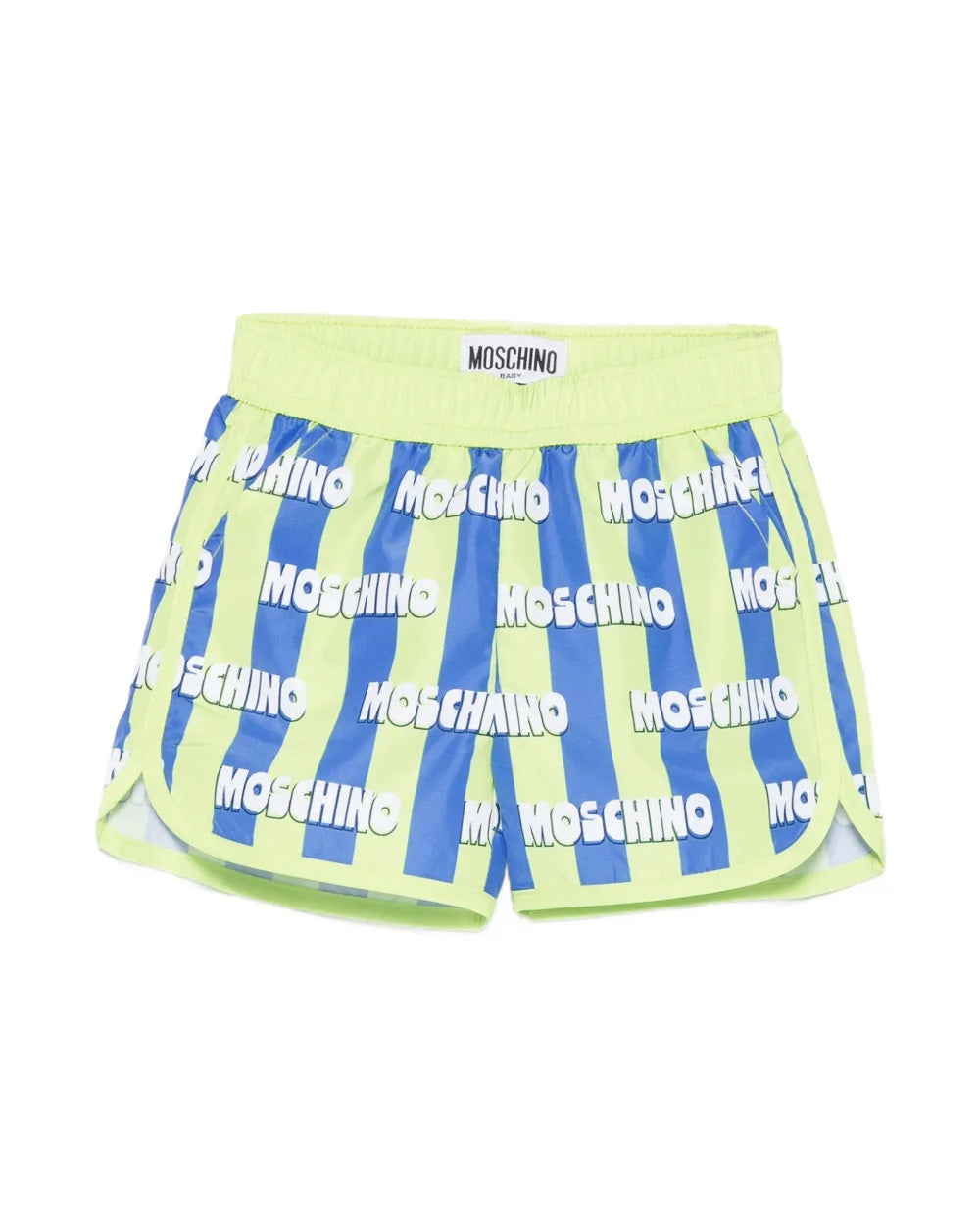 Moschino Kids Costume a Righe Verde e Blu All-Over per Neonati