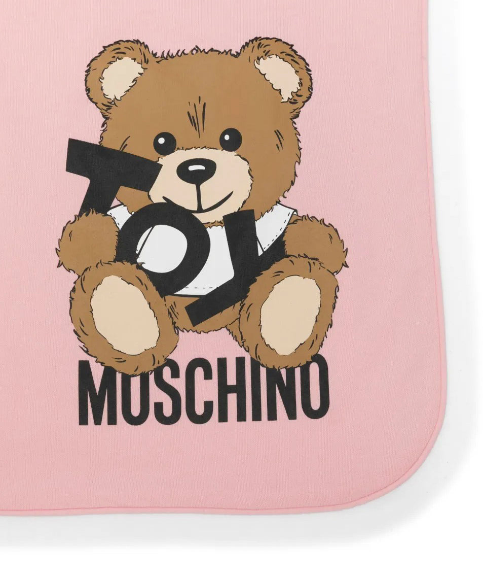 Moschino Kids Coperta Rosa con Stampa Toy per Neonate