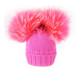 Regina Cappello in Lana Fucsia con Doppio Pon Pon