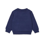 Dsquared Kids Felpa Girocollo Blu con Logo Sport per Neonati
