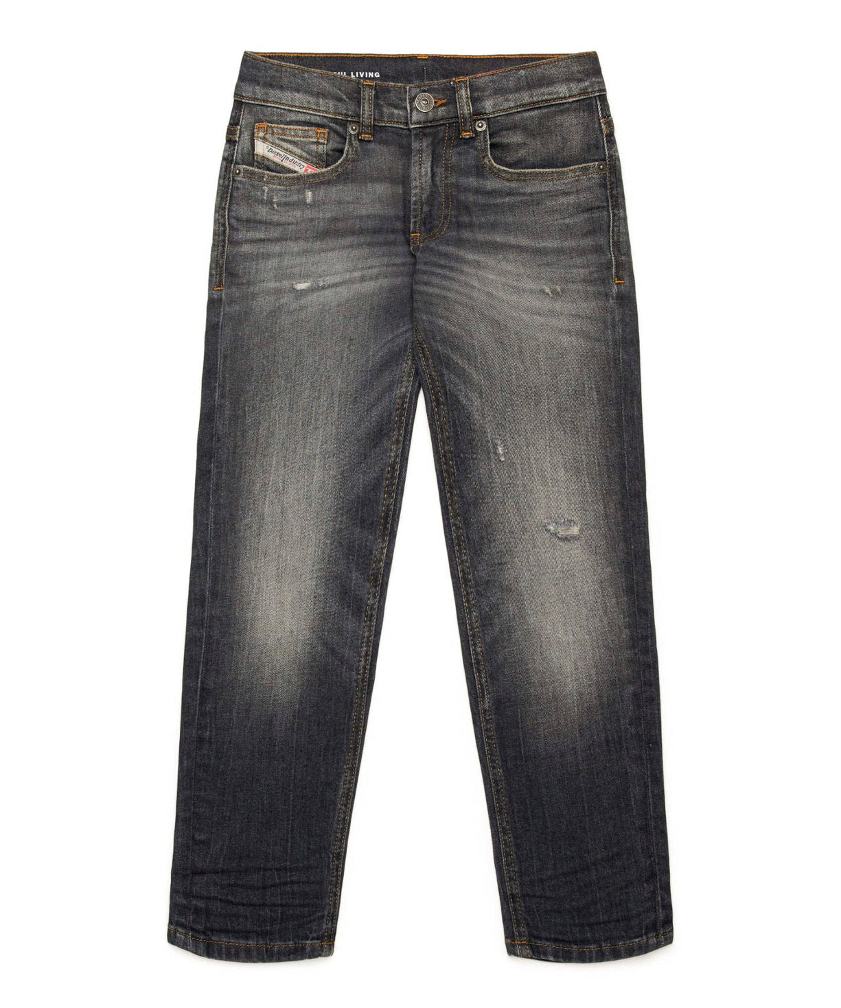 Diesel Kids Pantaloni Denim Nero con Sfumature