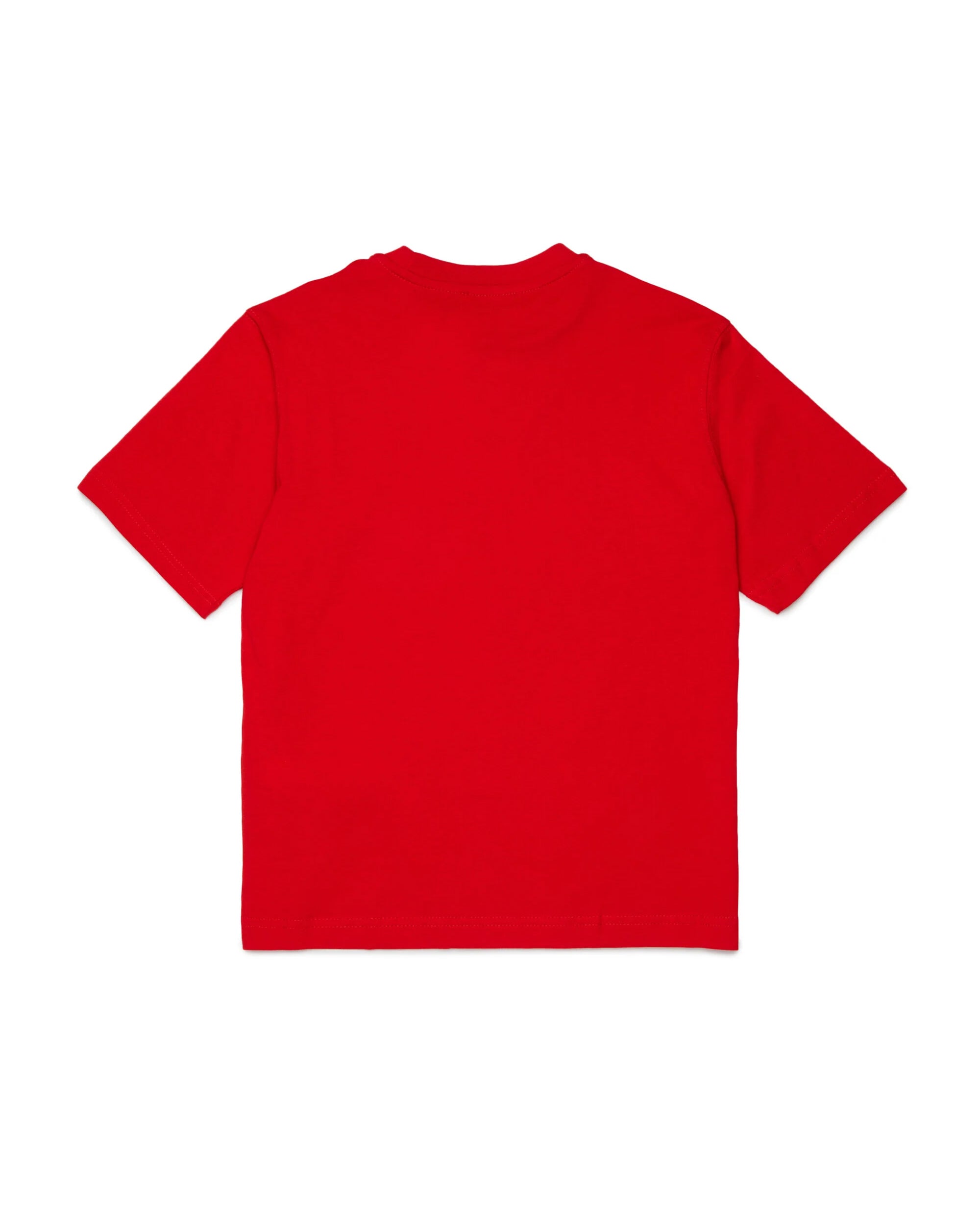 Diesel Kids T-shirt Rossa con Stampa Logo Oval Unisex per Bambini