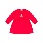 Moschino Kids Abito Rosso con Stampa Teddy per Neonate