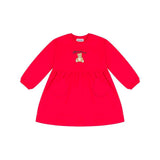 Moschino Kids Abito Rosso con Stampa Teddy per Neonate
