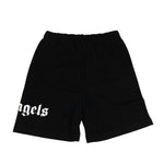 Palm Angels Kids Short Nero con Logo Bianco per Bambini
