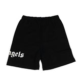 Palm Angels Kids Short Nero con Logo Bianco per Bambini