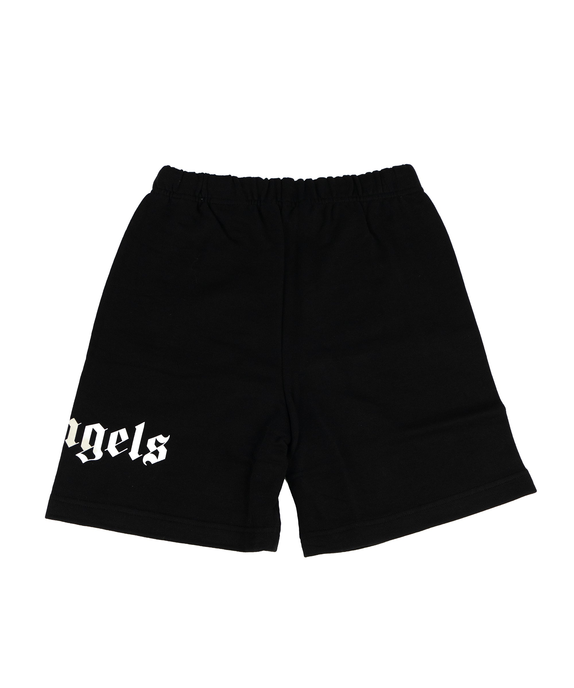 Palm Angels Kids Short Nero con Logo Bianco per Bambini