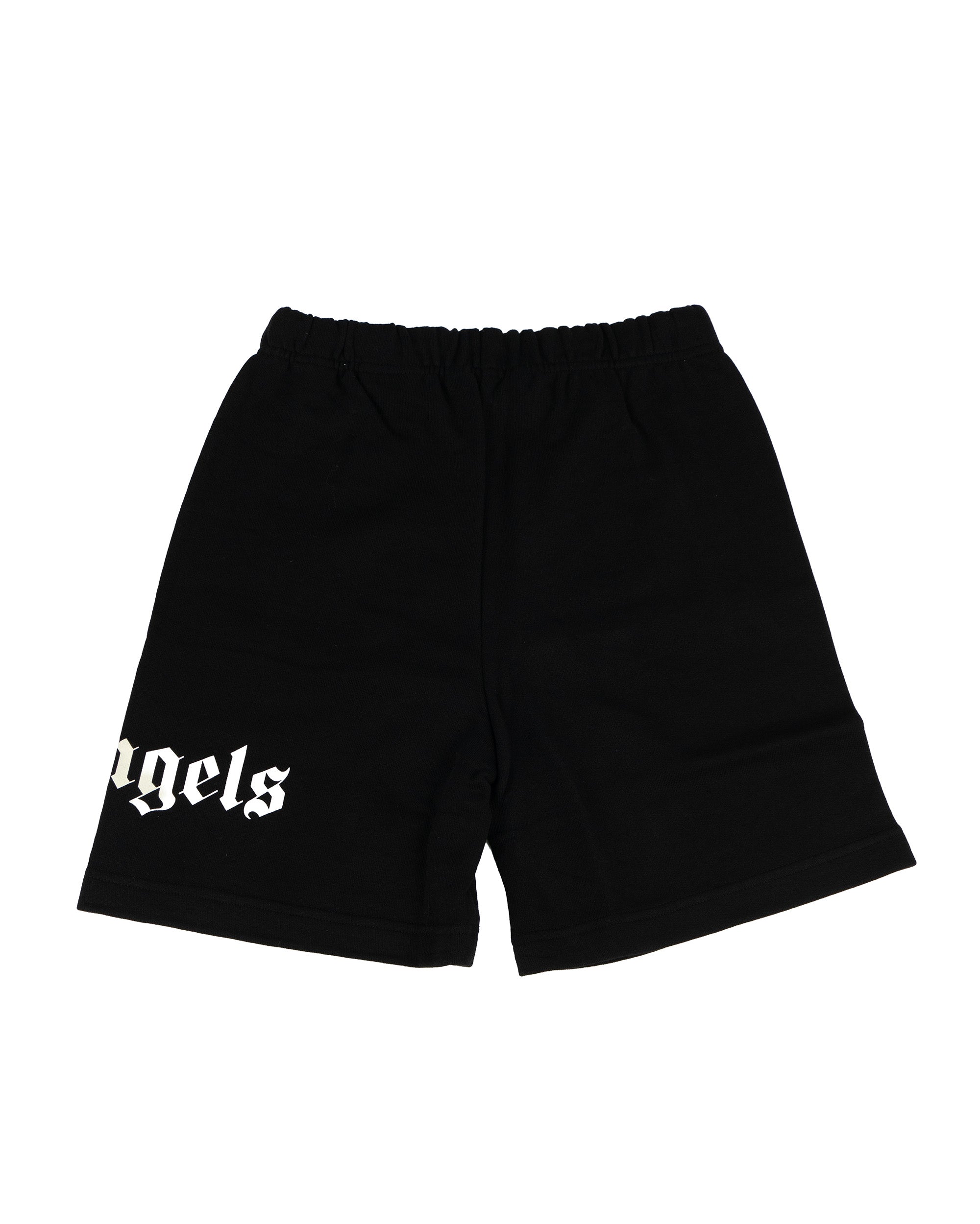 Palm Angels Kids Short Nero con Logo Bianco per Bambini