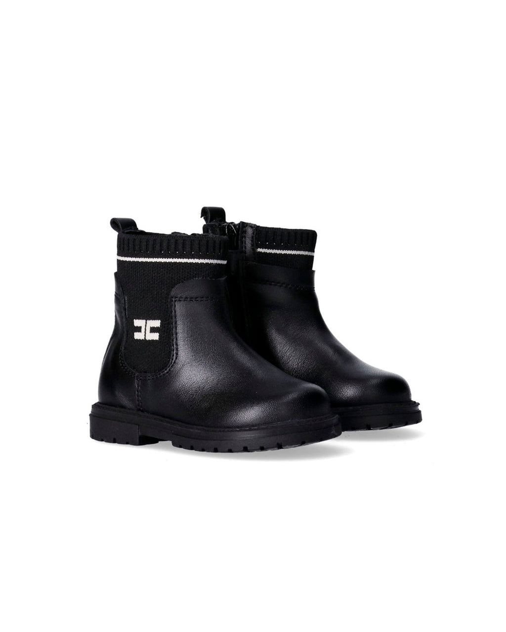 Elisabetta Franchi La Mia Bambina Stivaletto Nero con Logo per Bambine