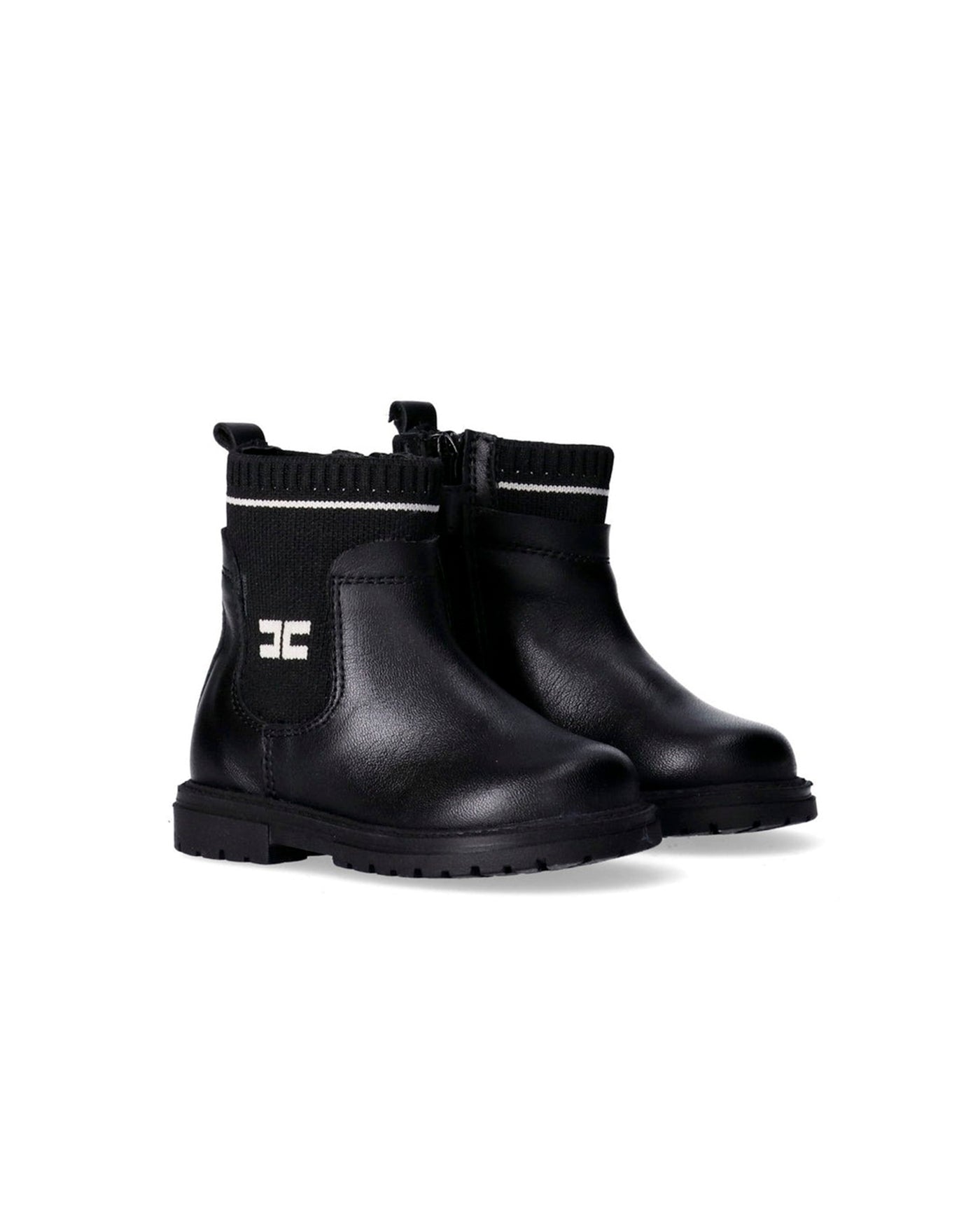 Elisabetta Franchi La Mia Bambina Stivaletto Nero con Logo per Bambine