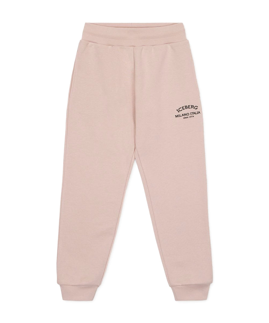 Iceberg Kids Pantaloni Joggers Rosa con Logo per Bambine