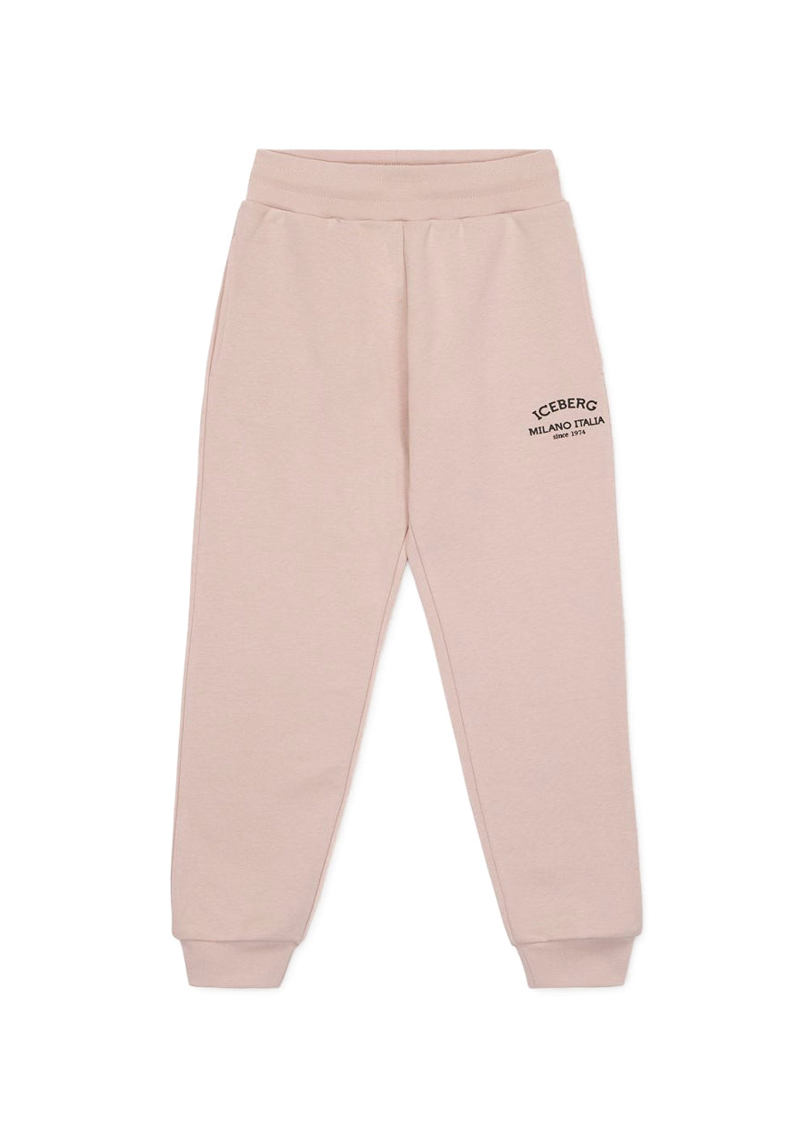 Iceberg Kids Pantaloni Joggers Rosa con Logo per Bambine