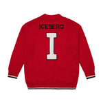 Iceberg Kids Cardigan Rosso con Intarso Logo per Bambini (retro)