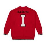 Iceberg Kids Cardigan Rosso con Intarso Logo per Bambini (retro)