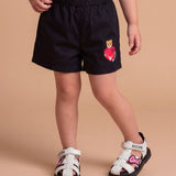 Moschino Kids Short Nero con Teddy per Neonate