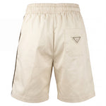 Yes London Kids Bermuda Panna con Dettaglio Ricamo Verde Laterale e Applicazione Logo sul Retro per Bambini