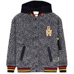 Barrow Kids Giacca Grigia Maculata con Cappuccio e Dettagli a Contrasto per Bambine