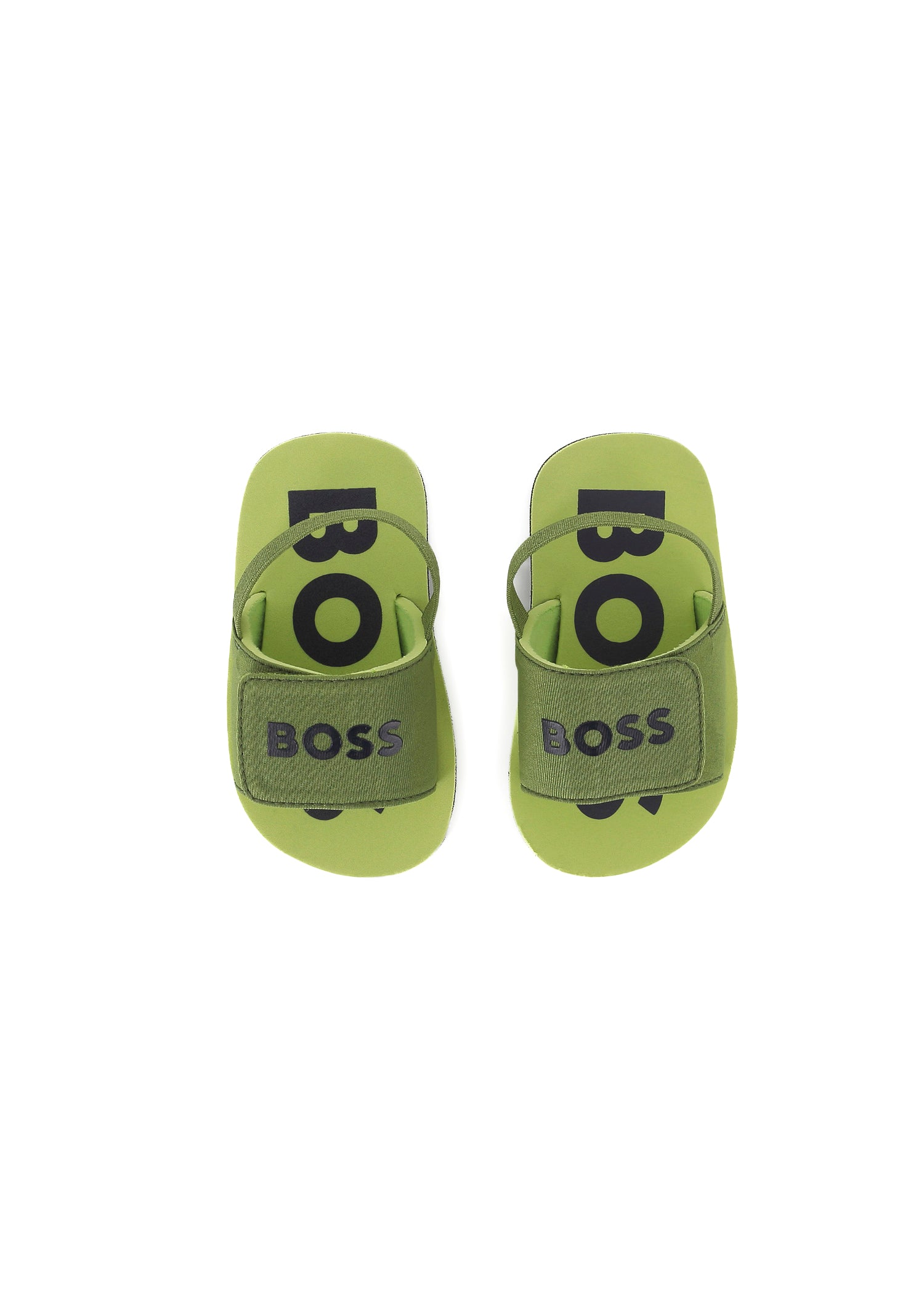 Boss Kids Sandali Verdi Pull On con Logo Neonati